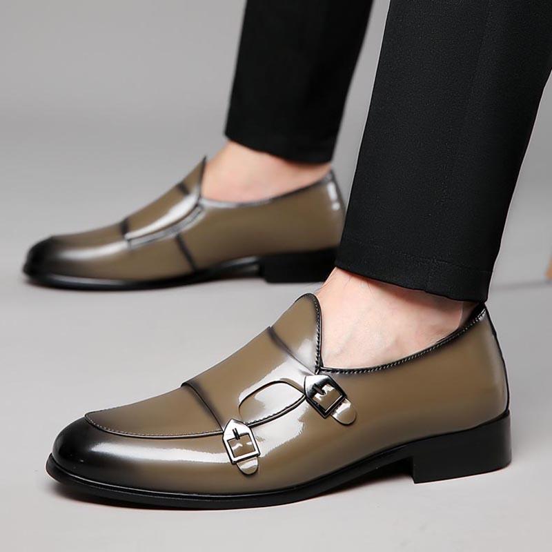 Designer Trendy New Slip On Monk Strap Loafers For Men Brand Luxury Wedding Party Dress Driving Shoes Male Formal Footwear