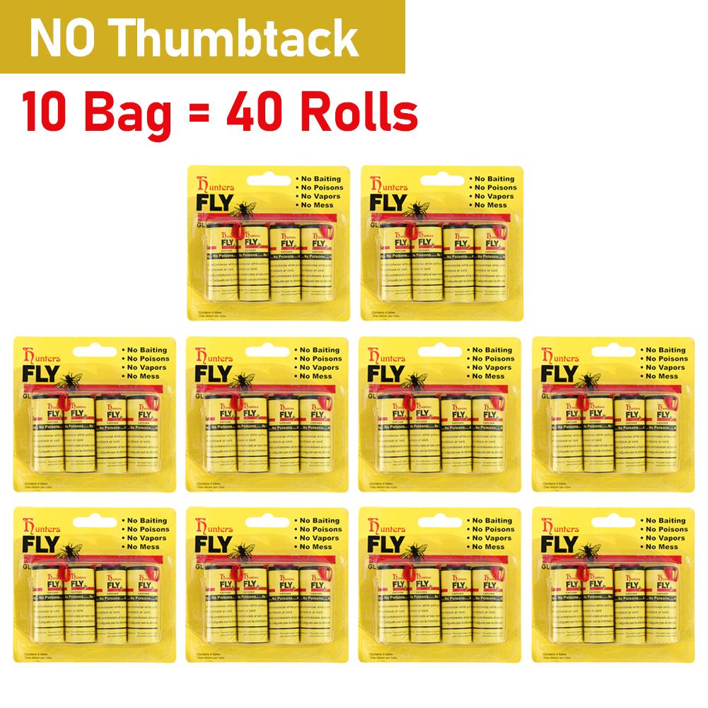 4-40Rolls Fly Sticky Paper Strong Glue Strip Flying Insect Bug Mosquitos Catcher Double Sided Flying Insect Catching Pest Contro
