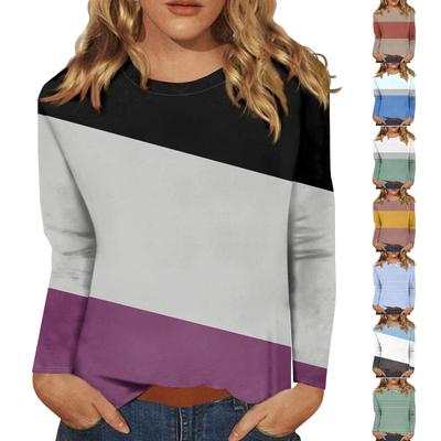 Modisches, lässiges, langärmliges, bedrucktes T-Shirt-Oberteil für Damen
