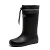 Water shoes, high-end medium tube flat-bottomed rain shoes, men's closing mouth plus fixed cotton lint, winter velvet rain boots, size waterproof glue