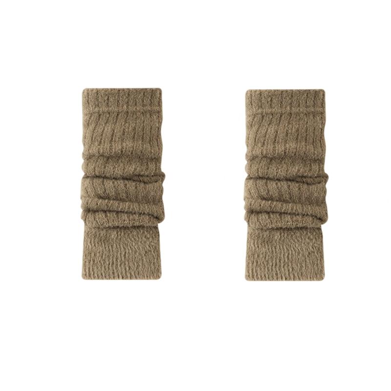 Thicken Knitted Half Finger Arm Covers Breathable Arm Protectors Warm Arm Sleeves For Work Sport Daily Activity