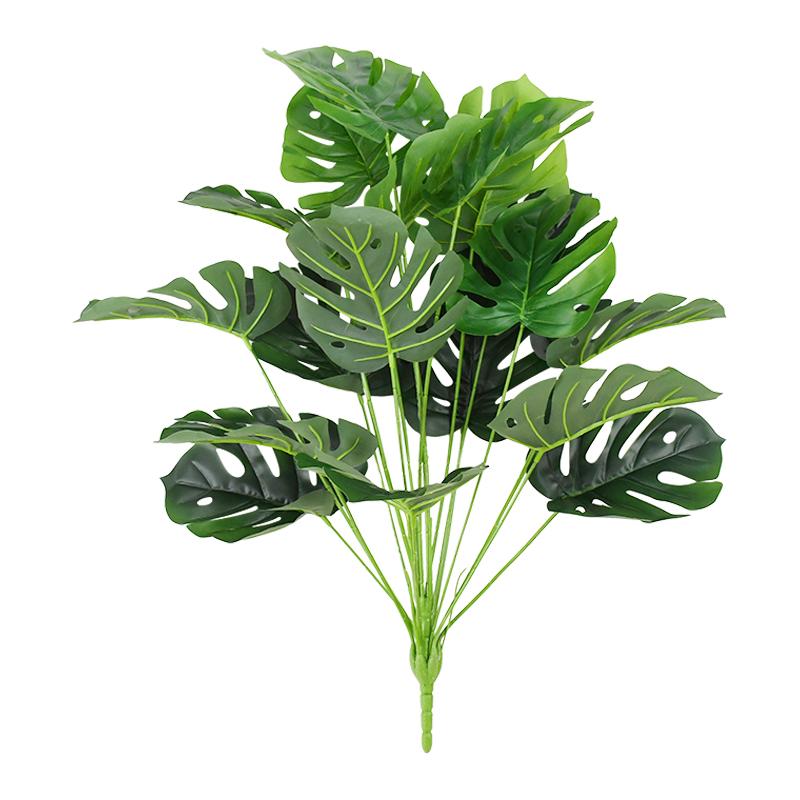 18/24 Fork Artificial Turtle Back Leaves High Grade Simulation of Fake Flowers Creative Simulation Plant Wall Potted without Flower Pot