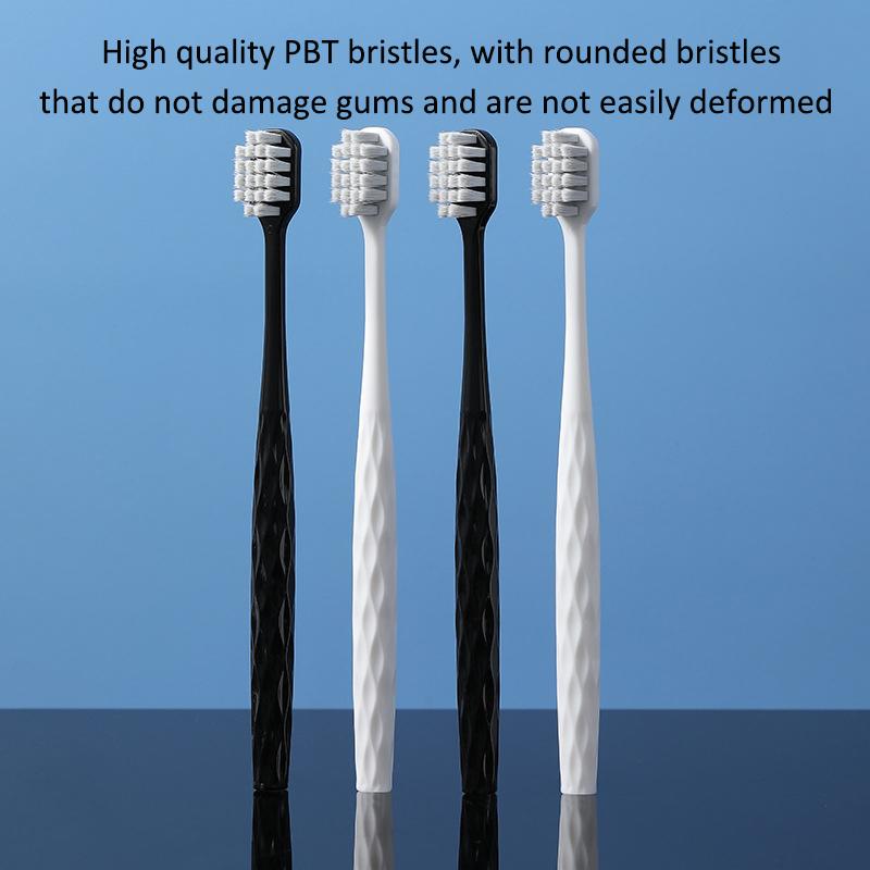 2PCS Silver Ion Antibacterial Wide Head Soft Bristled Toothbrushes for Adults Manual Couple Toothbrush Home Toiletries Oral Set