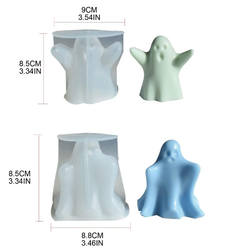 Halloween Soap Molds Candle Moulds Ghost Shaped Silicone Crafts Mould Silicone Material Gift for DIY Hand-Making Lover