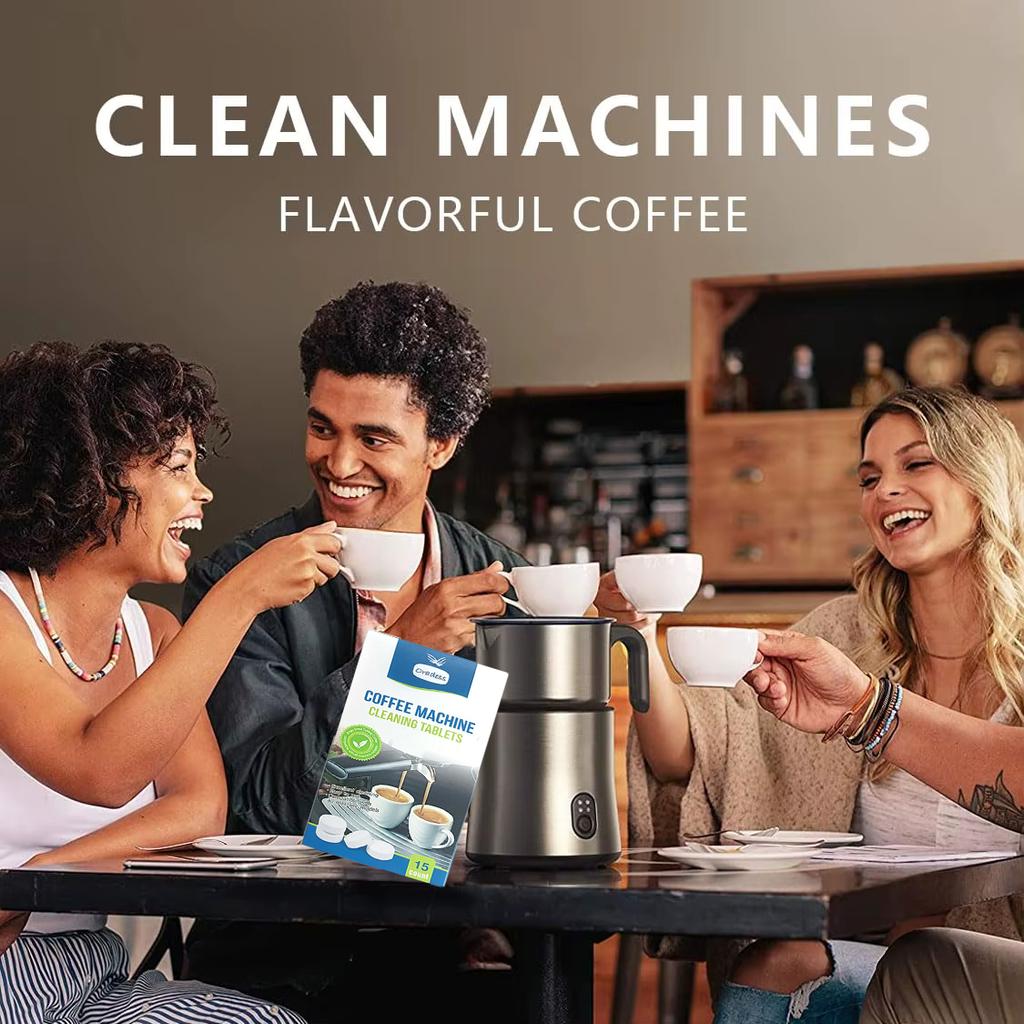 Coffee Machine Cleaning Tablets Remove Coffee Oils Calcium Deposits and Residue 15 Count of Effervescent Tablets