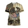 Firefighter Fire Simulation Drill Pattern 3D Print Cross-border New Men's Casual Short-Sleeve T-Shirt Factory Direct Sale