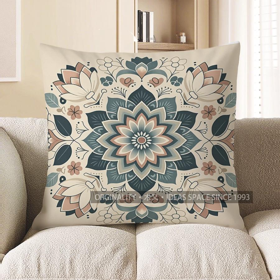 Home Decor Bohemian Mandala Pattern Decorative Throw Pillow Pattern Cushion Cover Suitable For Sofa Bedroom Car Pillow Cover