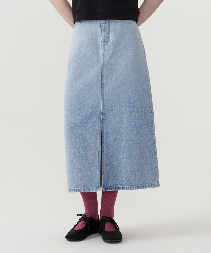 COVERNAT WOMAN Denim Long Skirt Light Blue