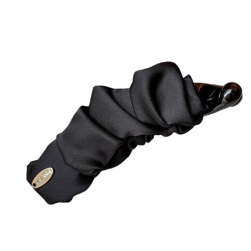 Satin Pleated Solid Color Banana Hair Clip for Versatile Ponytail Styles