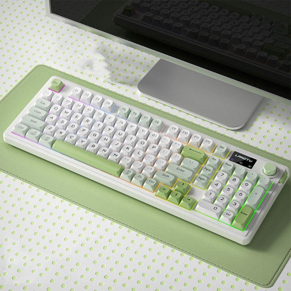 Three Mode 2.4G Bluetooth Wired Keyboard RGB Backlight Keyboard  Computer Peripherals