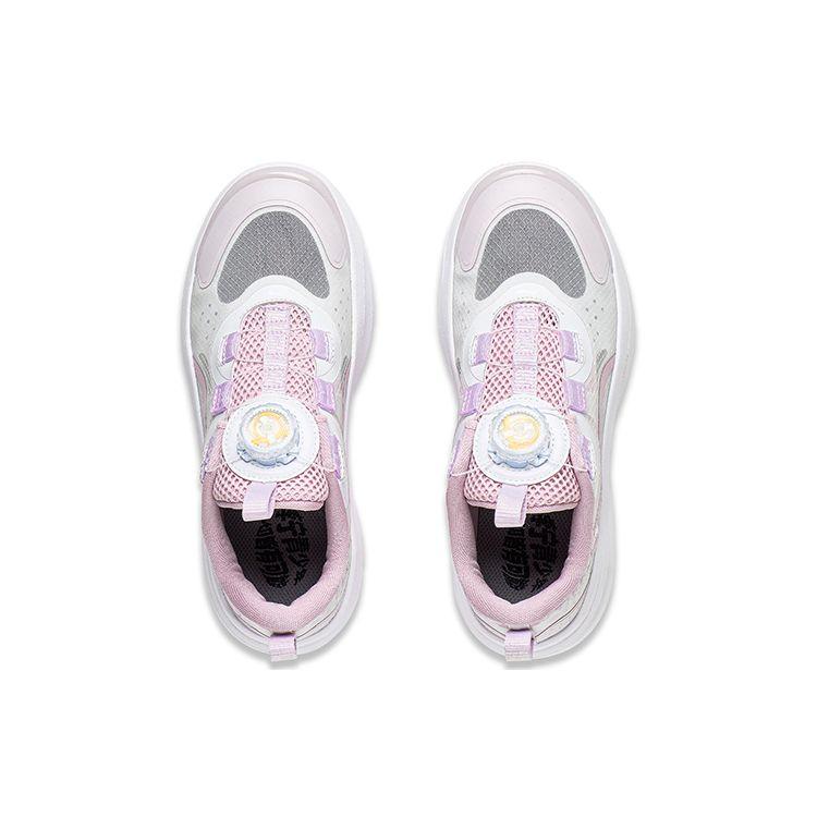 Li Ning Kids Sports Lifestyle Series Atom 1.0 Comfortable Shock Absorbing Durable Casual Shoes Kids sneakers Pink White YKCT060-2