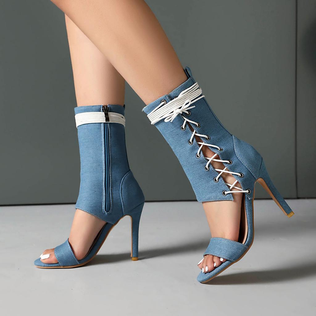 Women's Cool Boots Style Strap Stiletto Strap Plus Size 34-48 Women's Shoes