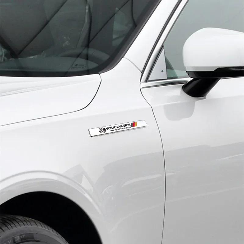 RUNTB1 3D Metal Styling Car Stickers Side Fender Tail Trunk Accessories For VW GTI Polo Golf Passat Tiguan Arteon Touareg Taigo Caddy
