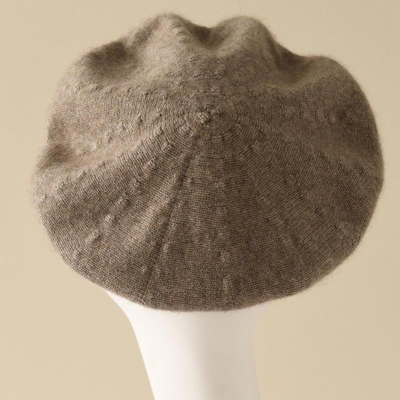 Женская кашемировая беретка в британском и японском стиле - Осенне-зимняя вязаная шерстяная шапка Turquoise Wool