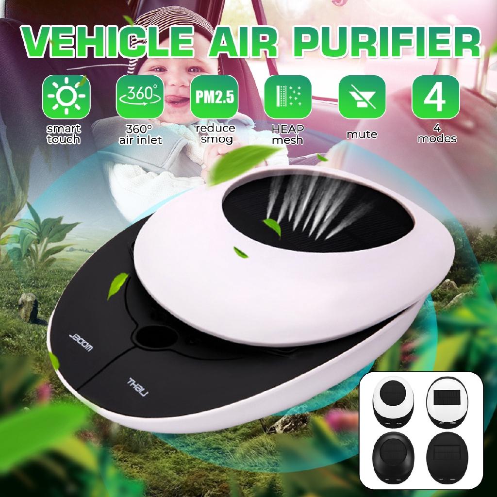 DC5V Portable Solar Power Car Air Purifier with Filter Cleaner Remove Formaldehyde Cigarette Smoke Ionizer Anion Air Purifier Cleaner