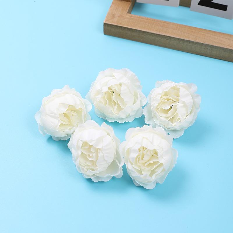 

5Pcs Artificial Peony Flowers 10cm Fake Flower Heads for Home Room Dceor Garden Wedding Marriage Decoration DIY Gifts Accessory 5Pcs белый