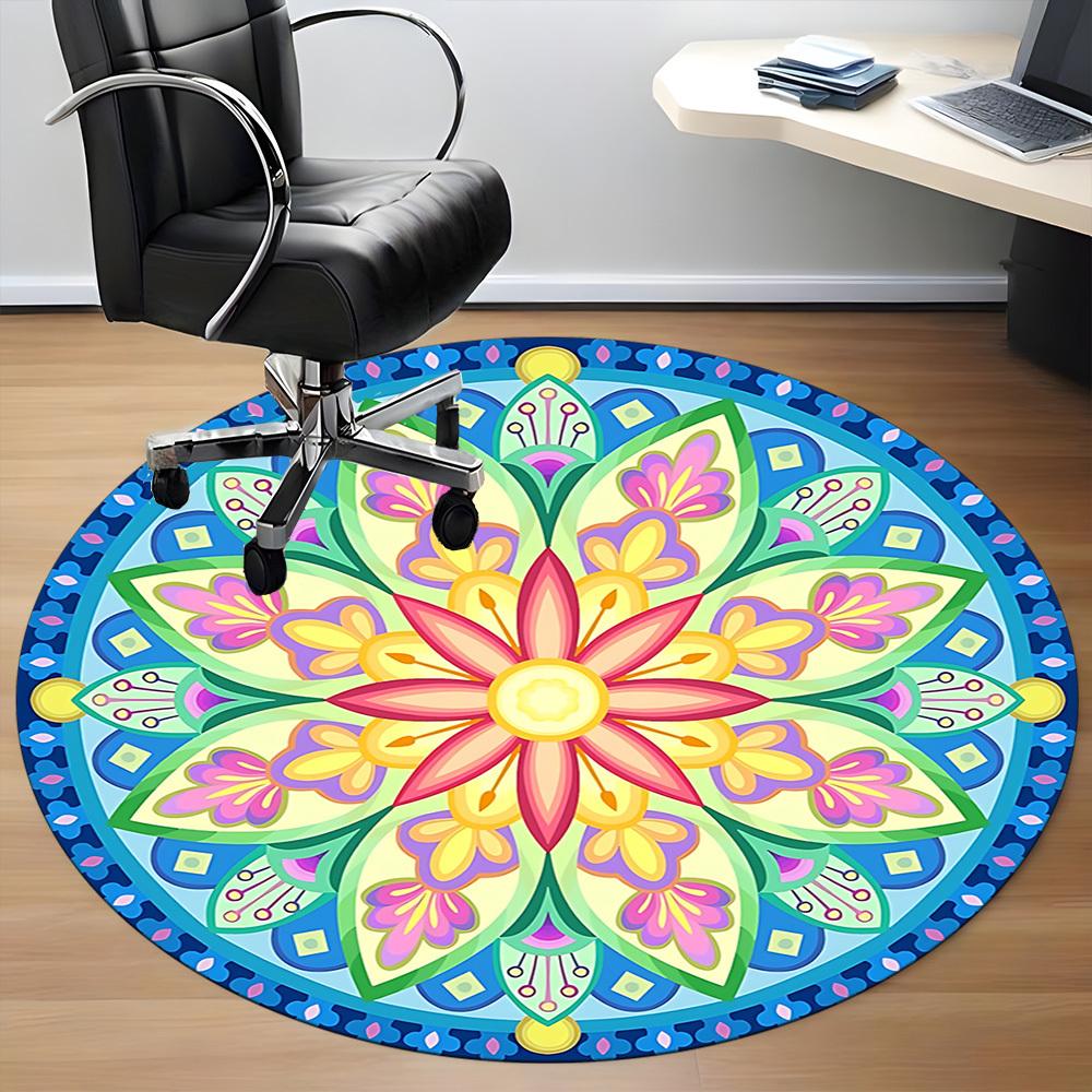 1pc Mandala Artwork Chair Carpet for Office, Non Slip, Soft and Durable Office Rug for Interior Decoration