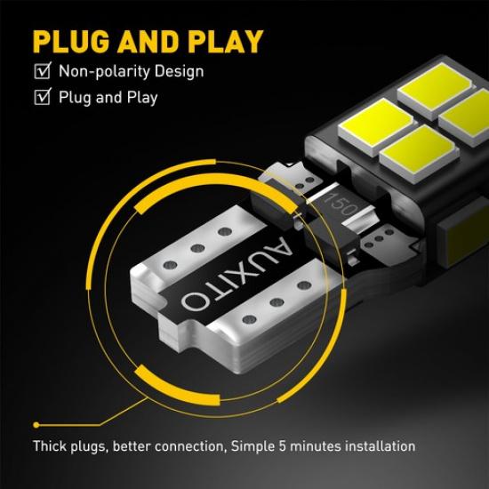 10x Super Bright T10/921/194 6500K White 14 LED RV Trailer Interior Light Bulbse