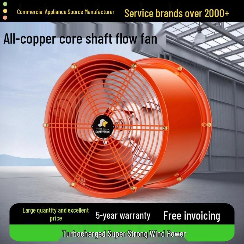 High-Power 220V Axial Flow Exhaust Fan for Industrial and Kitchen Ventilation