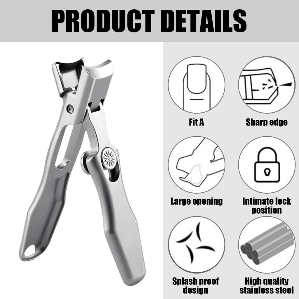 Nail Cutters with Nail File Large Opening Nail Clippers Toenail Cutter Stainless Steel Toenail Clipper Fingernail Cutter