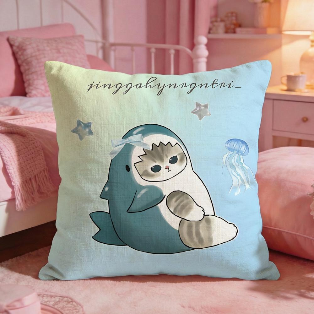 MMofusands Cute Cartoon Cushion Cover Premium Comfort Reversible Pillow Cove Two In One Design For Any Room  Car Interior