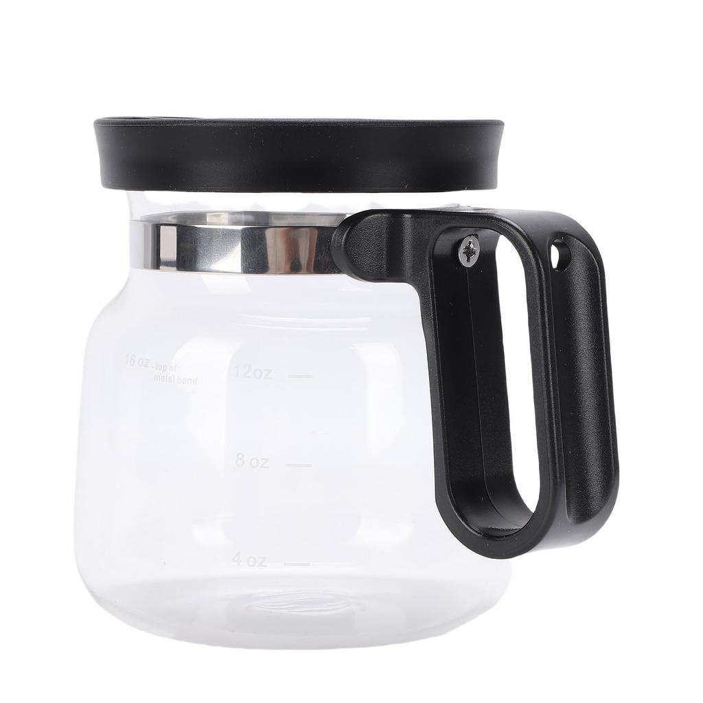 16 Oz Coffee Pot Mug Clear Borosilicate Glass Coffee Pot Tea Cup Mug with Silicone Spill Proof Lid Comfortable Handle for Teas Chocolate