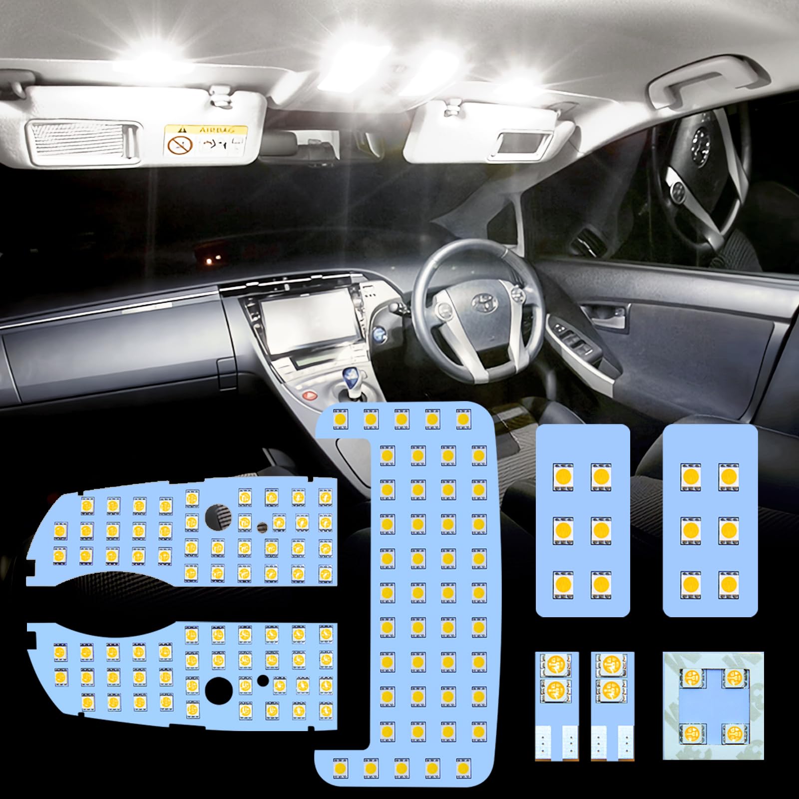 

Светодиодный набор ламп для салона SINMAIT Prius для Toyota Prius 30 Серии 4500K Цвет Солнечный свет набор Лампа для салона Prius 30 ZVW30. (Исходная температура), бренд, белый