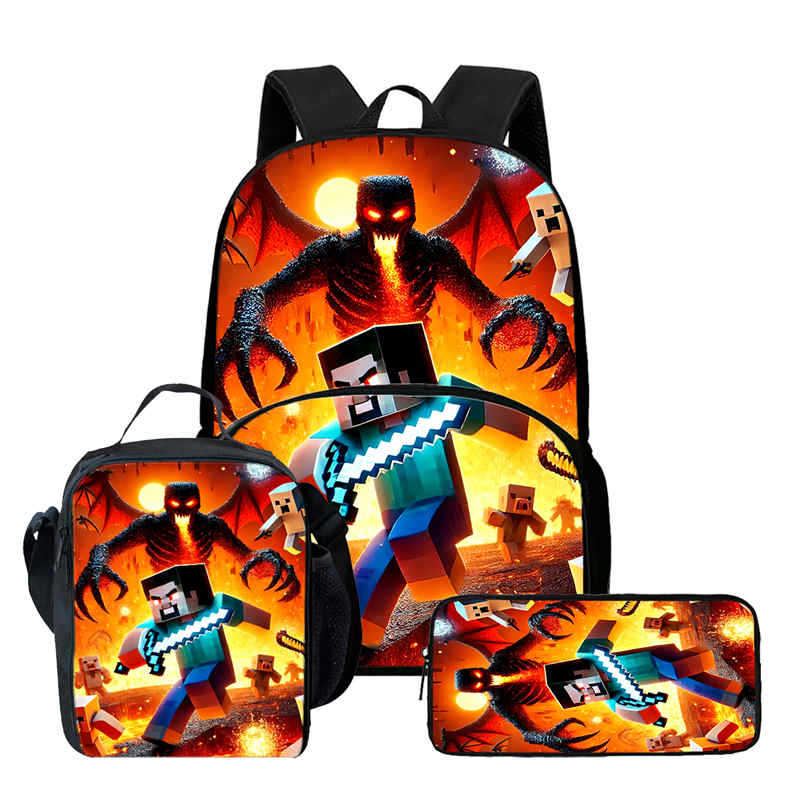 Minecraft Printed Backpack Children'S Elementary School Bag