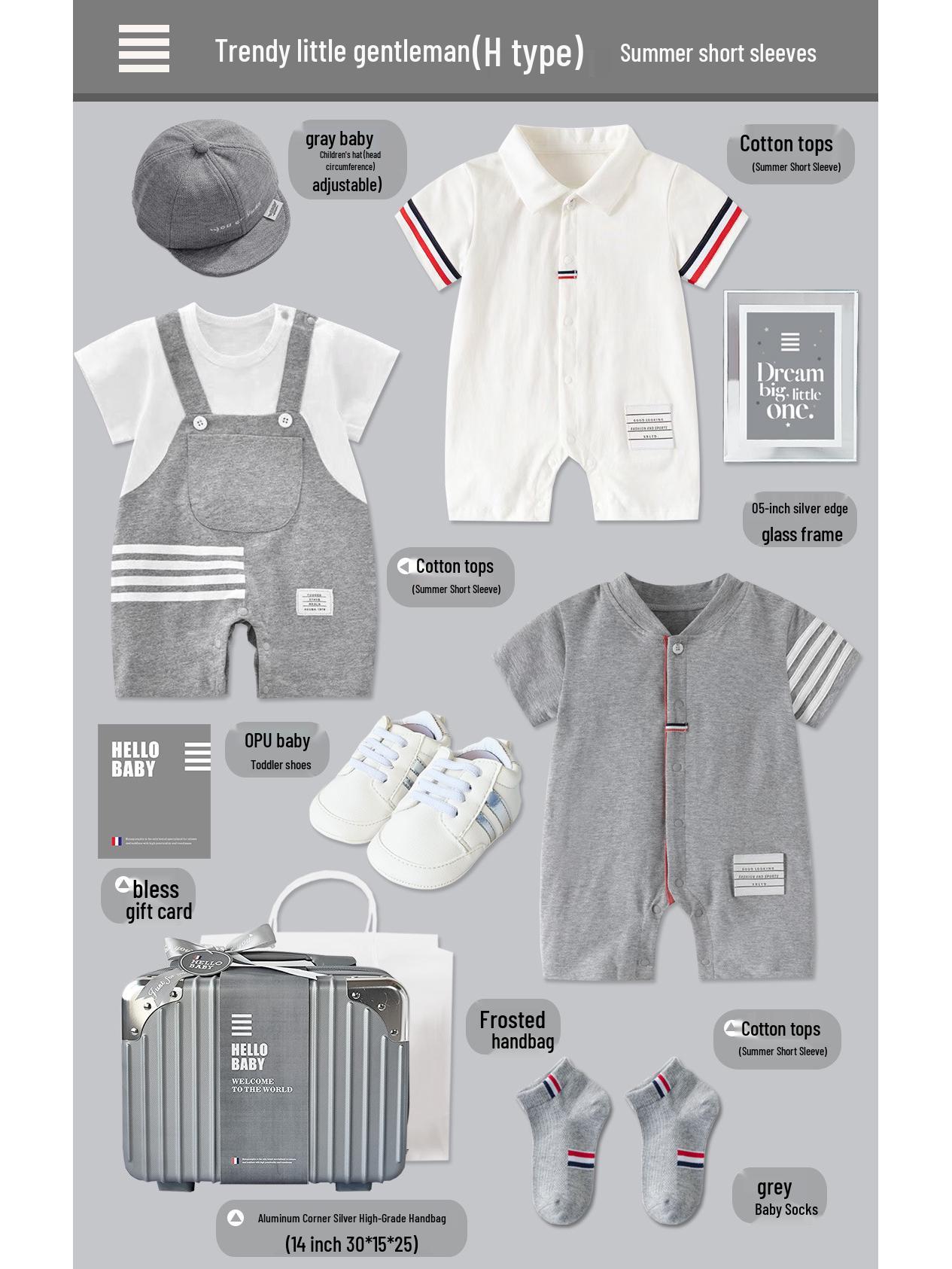 

Набор для малыша «Маленький джентльмен»: Уютный серый осенне-зимний наряд для мальчиков, идеально подходящий для годовалых Size 73 (Approx. 3 to 6 months)