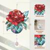 Rose Suncatcher - Birth Flower Gifts for Women, Birth Flower with Name Suncatcher Ornament with Crystal, for Mom, Grandma
