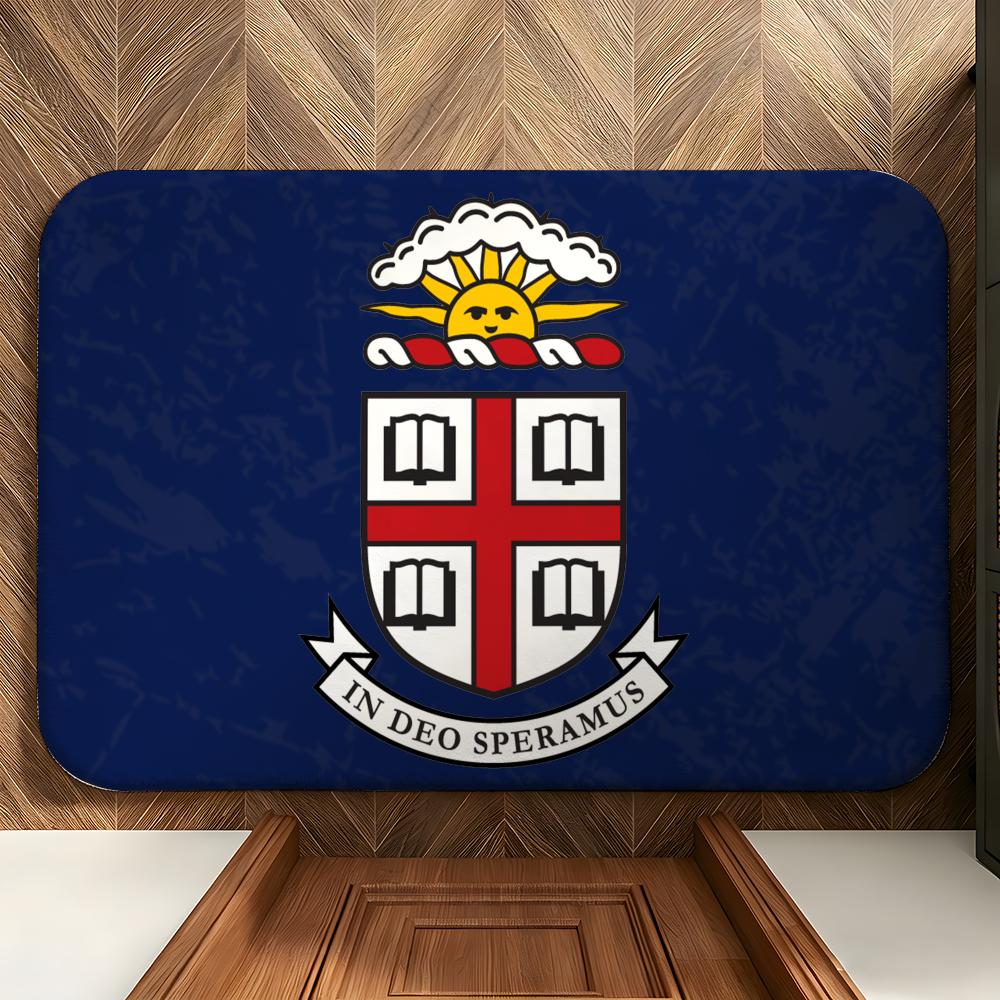 Education B-Brown U-University Floor Mat Soft Flannel Entrance Door Mat Non Slip Absorbent Bathroom Bedroom Floor Rug