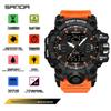 Sanda Multifunctional Waterproof Sports Watch for Outdoor and Student Use with Dual Display and Alarm Clock.