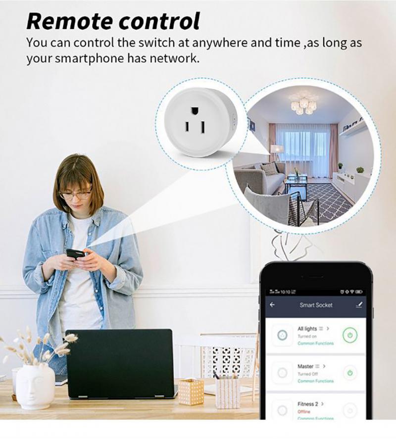 Corui Cozylife 10a Wifi Us Plug Wireless Remote Socket Smart Timer Plug Alexa Google Home Voice Control Smart Socket