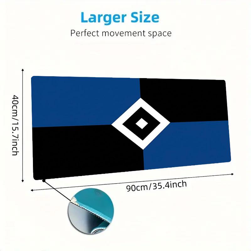 Blue Black Diamond Large Size Mouse Pad Large Gaming Table Cushion Nonslip Laptop Tablet Big Mousepad Xxl Mat Mini Pc Playmat With Lock Edge