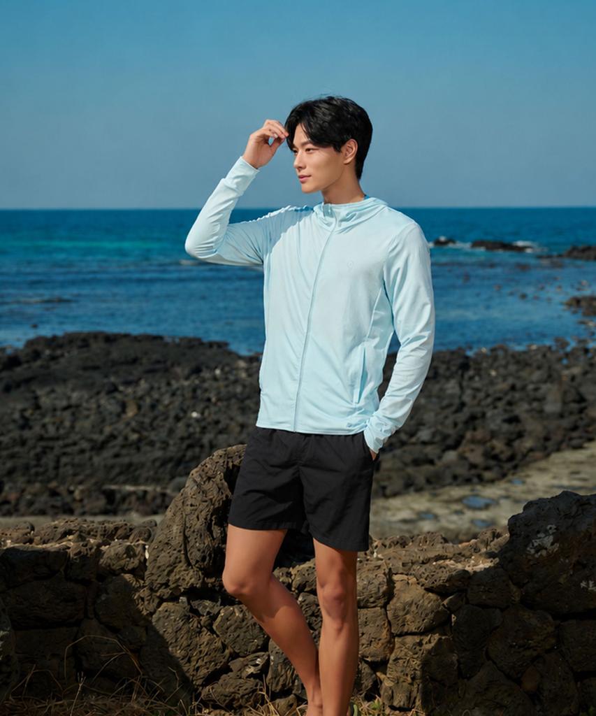 Wikeunain Unisex Opening Hooded Zip-Up Rash Guard 4 Colors