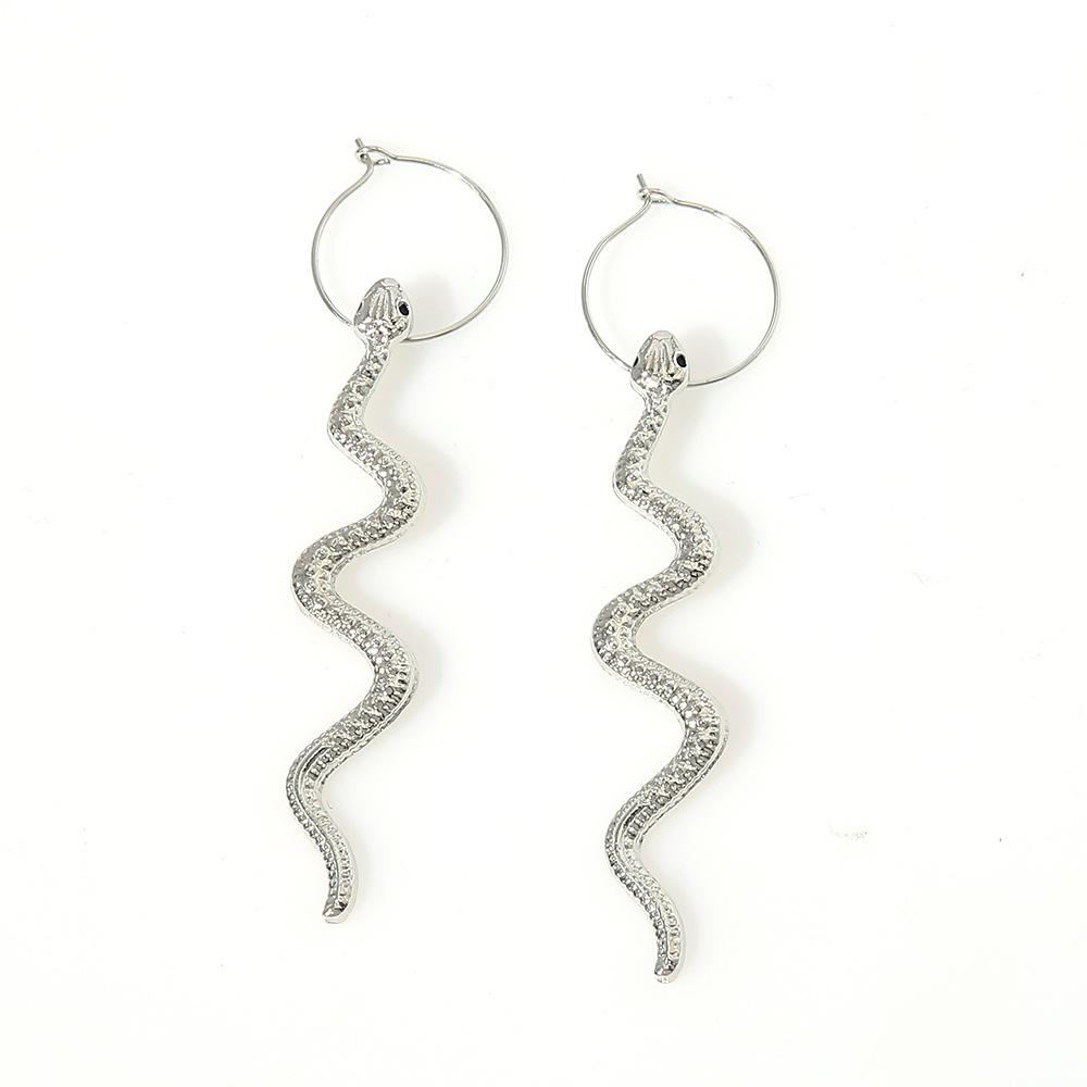 Year Tide Snake Earrings Women'S Design Stud Earrings Personality Temperament Exaggerated Long Earrings