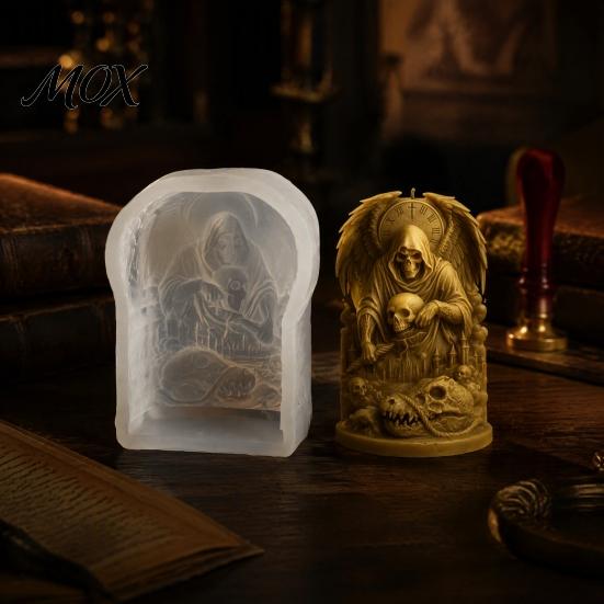 Beginners Crafting Molds Jesus Candle Silicone Mold, DIY Angel Buddha Skeleton Holy Family Reusable Casting Figurine Gypsum Cement Clay Epoxy