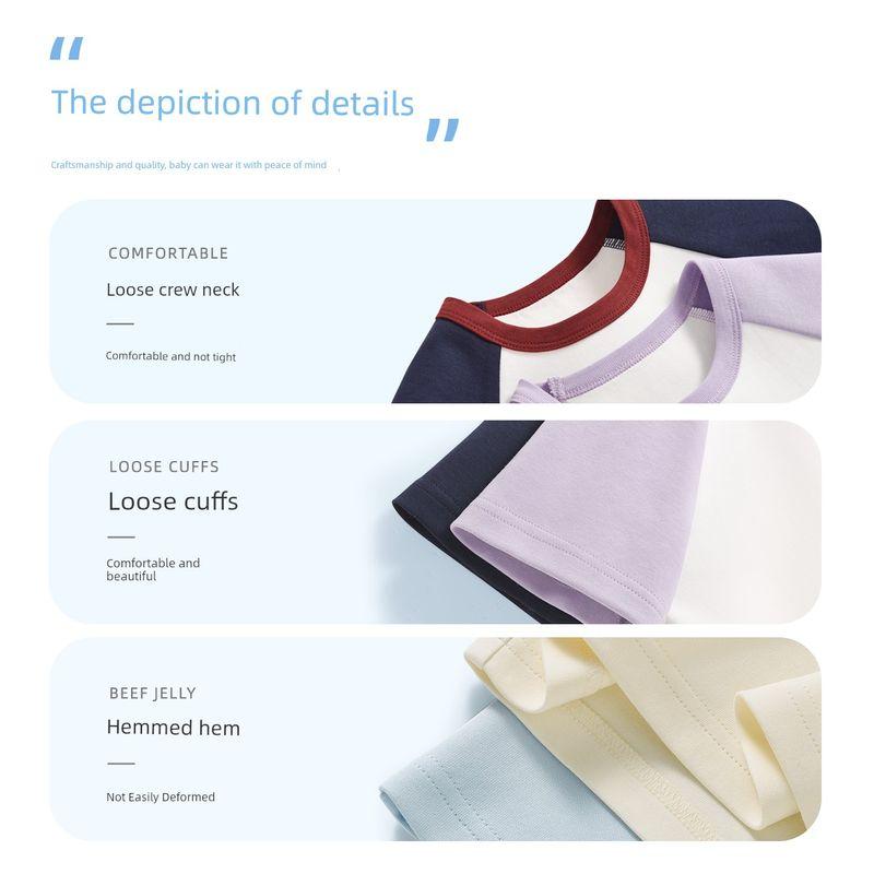 Hello Kitty Girls' Solid Color Short-Sleeve 2026 New Children's T-Shirt Summer Outfit Color-Blocked Pure Cotton T-Shirt Trendy