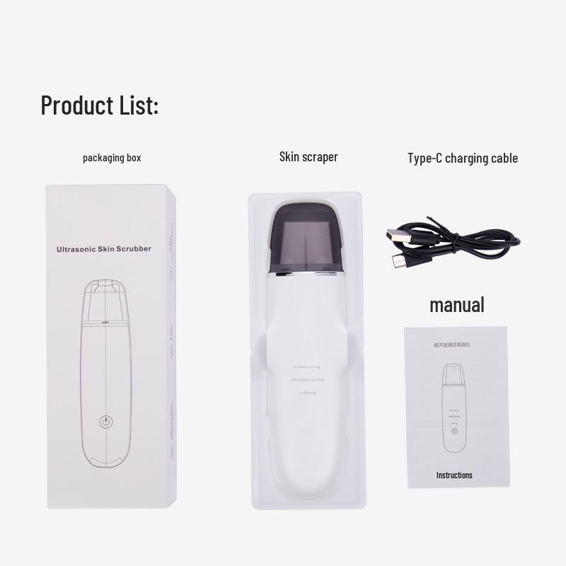 Ultrasonic Electric Skin Scrubber: Blackhead & Acne Cleaner with Ion Import/Export.