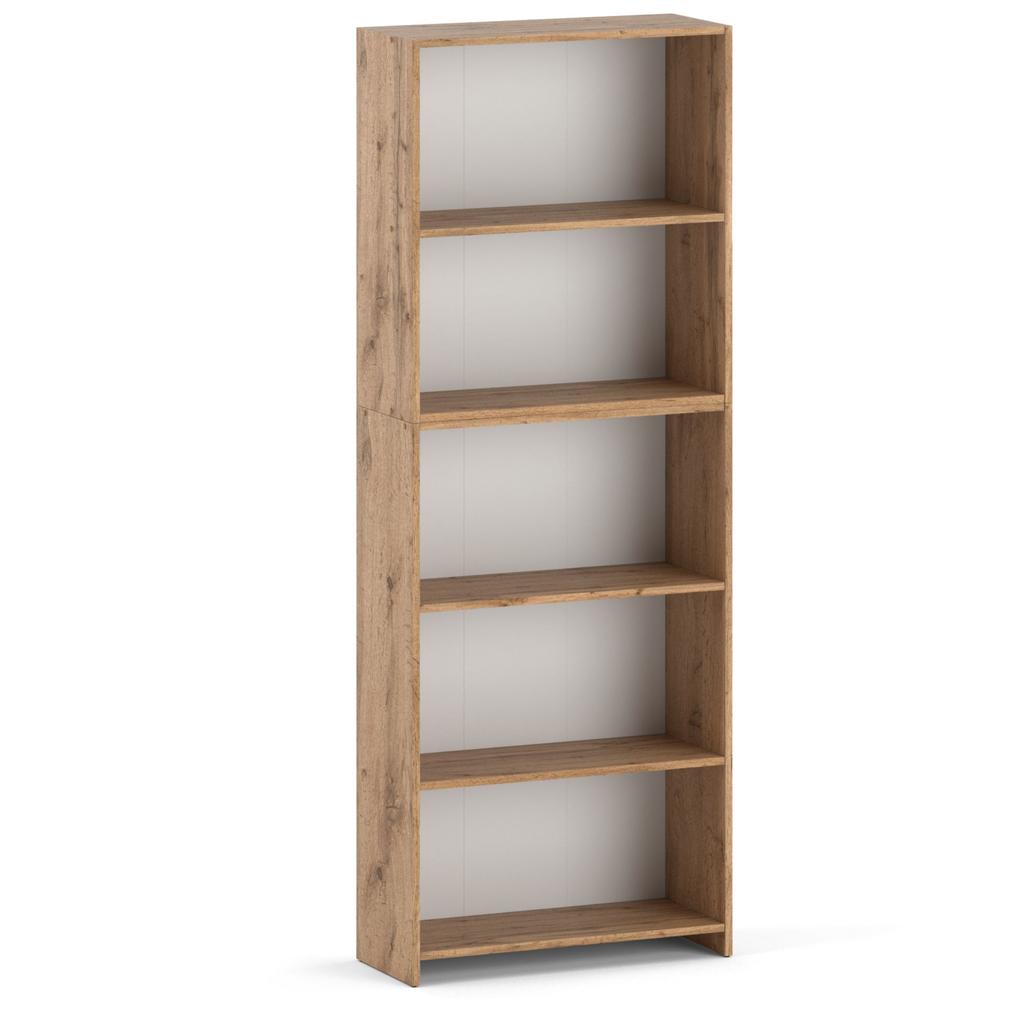 Wotan Oak Bookcase 70 CM 5 Shelves Binders Toys Loft Wooden