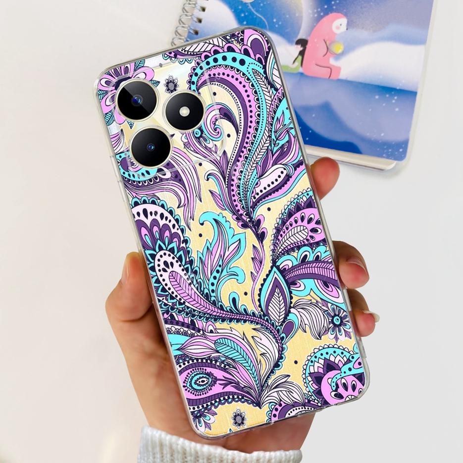 Etui na Realme Note 50 RMX3834 Uroczy Kot Malowane Pokrowiec Miękki Silikonowy Pokrowiec na Telefon Na Realme Note 50 Note50 Tylna Pokrywa 6.74'' Torby
