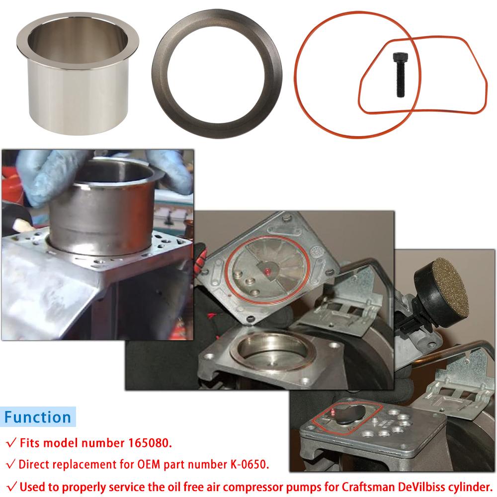 K-0650 Air Compressor Cylinder Sleeve ,  Cable Air Compressor Service Kits For Craftsman Devilbiss Porter Cable Air Compressor