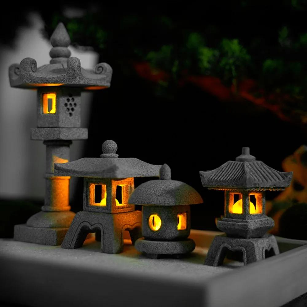 Mini-Pagoden-Laterne, Licht, Gartenstatue, Mikro-Landschaft, Aquarium, Zen-Hof, Aquarium, Bonsai, Zen-Garten, Heim, Außendekoration