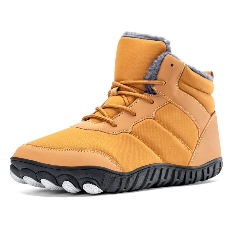 

Новые зимние теплые хлопковые туфли для улицы, повседневные туфли с пятью пальцами, спортивная обувь, утолщенная и средняя помощь, мужские зимние ботинки для пары 46 верблюд