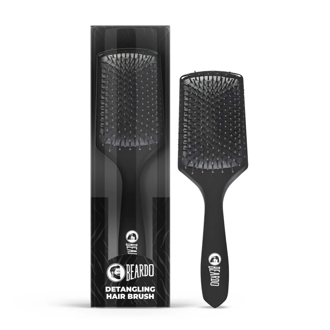 

Beardo Detangling Hair Brush For Men | Paddle Comb For Smooth, Shiny, Frizz-Free Hair | Lightweight Hair Styling Accessory
