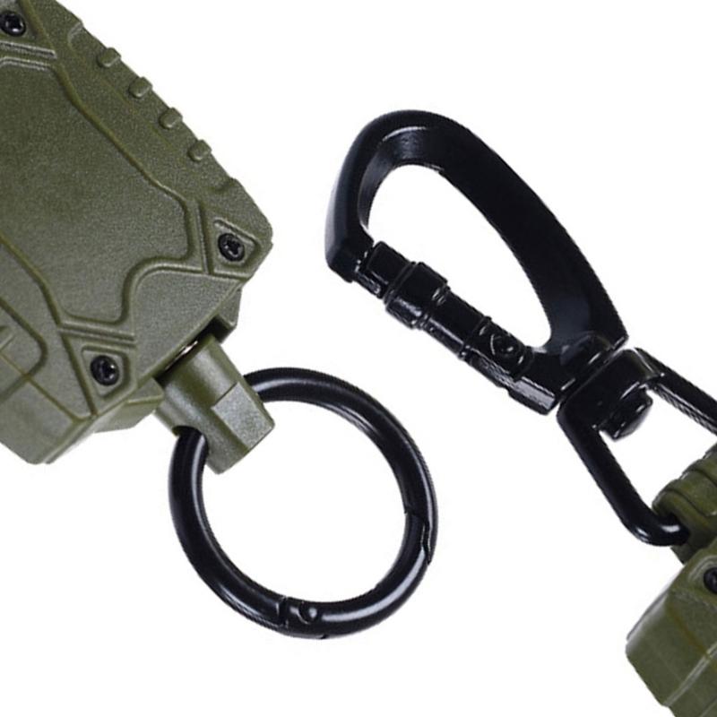 Retractable Keychain Heavy Duty Badge Holder Reel with Belt Clip 23'' Steel Wire Cord Heavy Duty Carabiner Key Holder