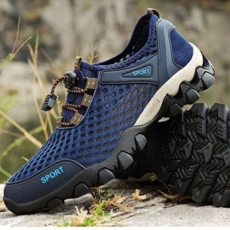 Pantofi de drumeție pentru bărbați, pantofi de mers pe jos, respirabili, cu platformă, pentru exterior, 2024, primăvara, noi, casual, cu plasă, impermeabili