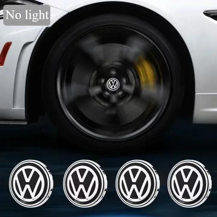 

2025 Hot VW 4pcs Hub Led Lights Cap Car Floating Illumination Wheel Center Covers Caps For Volkswagen golf4/6/7 toutan passat ti 65mm