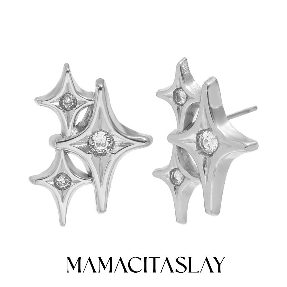 

MamacitaSlay 316L Stainless Steel Zircon Multi Layer Star Earrings 18K Gold Plated High Quality Jewelry Women s Charm Earrings