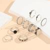 IF ME 10 PCS Retro Punk Finger Ring Set For Women Vintage Heart Wing Star Gothic Ring Female Fashion Jewelry Accessories